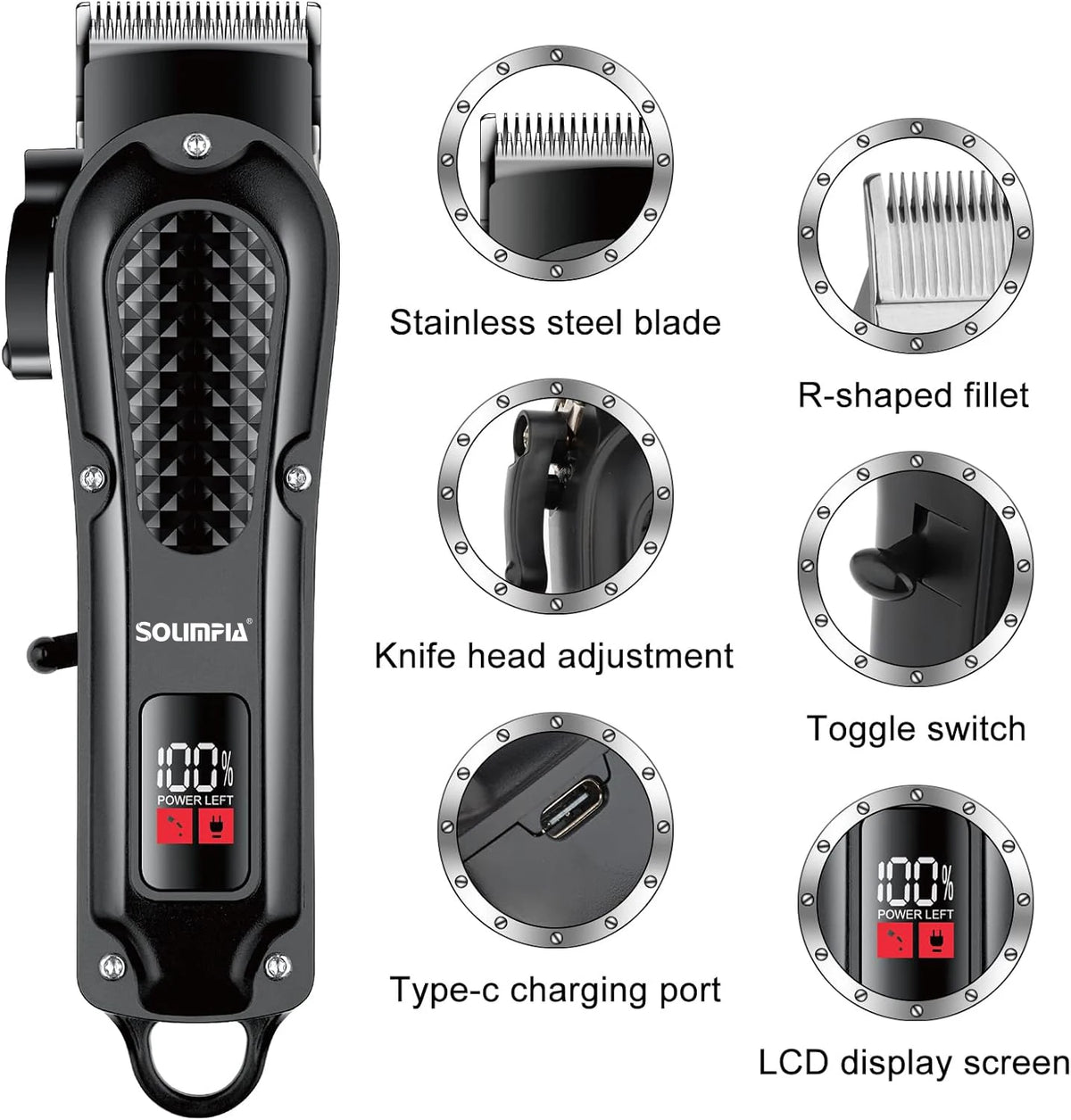 SOUMPIA Cordless Hair Clipper & Beard Trimmer for Men - image 3