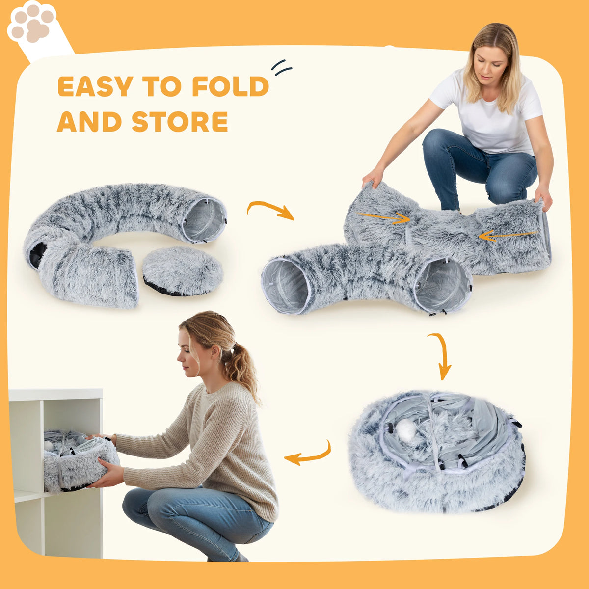 Cat Donut Tunnel Bed – Plush, Washable Cushion