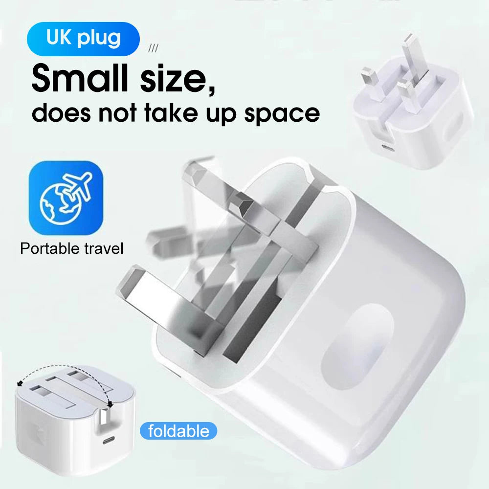20W USB-C Fast Charger with Cable - UK Plug - image 3