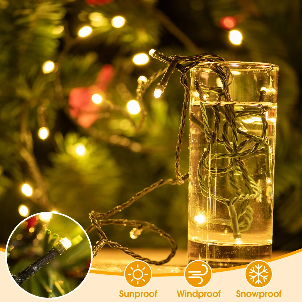 50m Outdoor Christmas String Lights – 500 LED, Remote