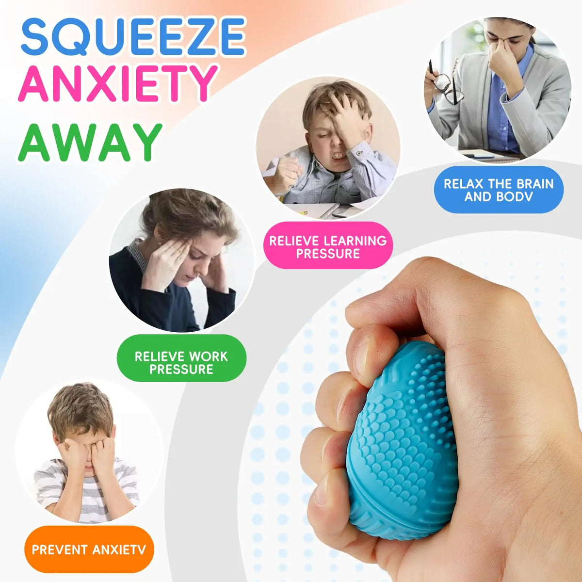 Textured Squeeze Stress Balls - 4 Pack - image 2