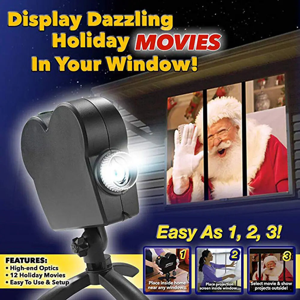 Christmas Window Projector – 12 Animated Films
