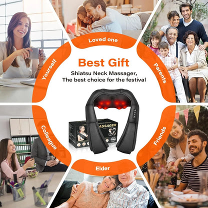 Neck Massager with Heat - Shiatsu Kneading, UK Plug - image 4