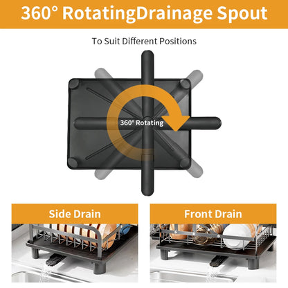 2-Tier Dish Drainer Rack with Utensil Holder - image 2