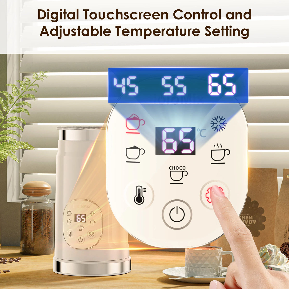 BioloMix 5-in-1 Milk Frother with LED Touch Screen - image 3