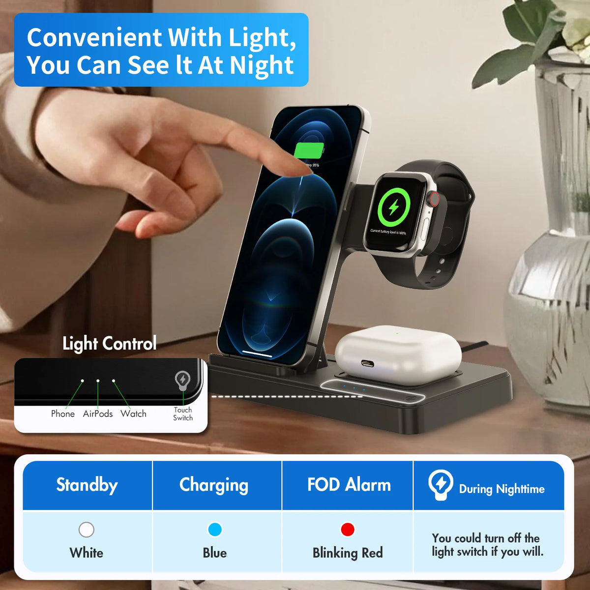 3-in-1 Wireless Charging Station - iPhone, Watch & AirPods - image 3