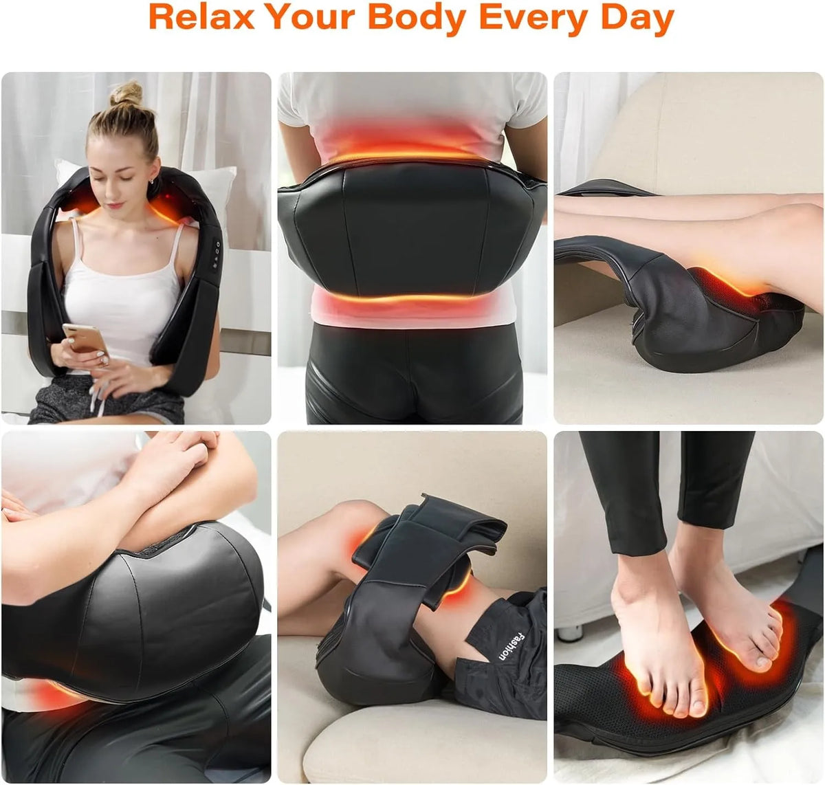Neck Massager with Heat - Shiatsu Kneading, UK Plug - image 5