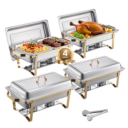 SucceBuy 8Qt 4-Pack Chafing Dish Buffet Set