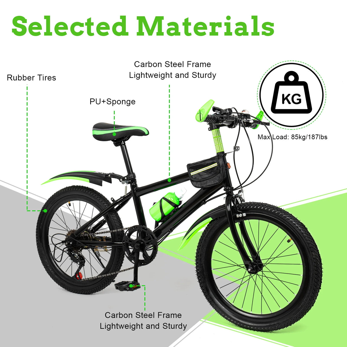 20in Mountain Bike - 7 Speed, Adjustable Seat
