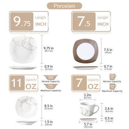 VEWEET 30-Piece Porcelain Dinner Set - image 2
