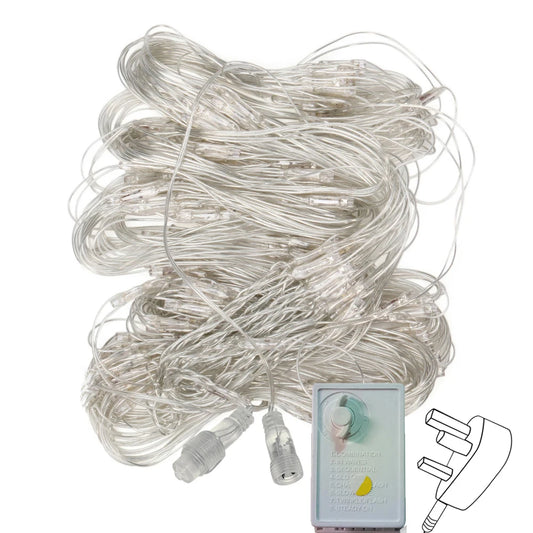 LED Net Curtain Lights – 8 Modes, UK Plug