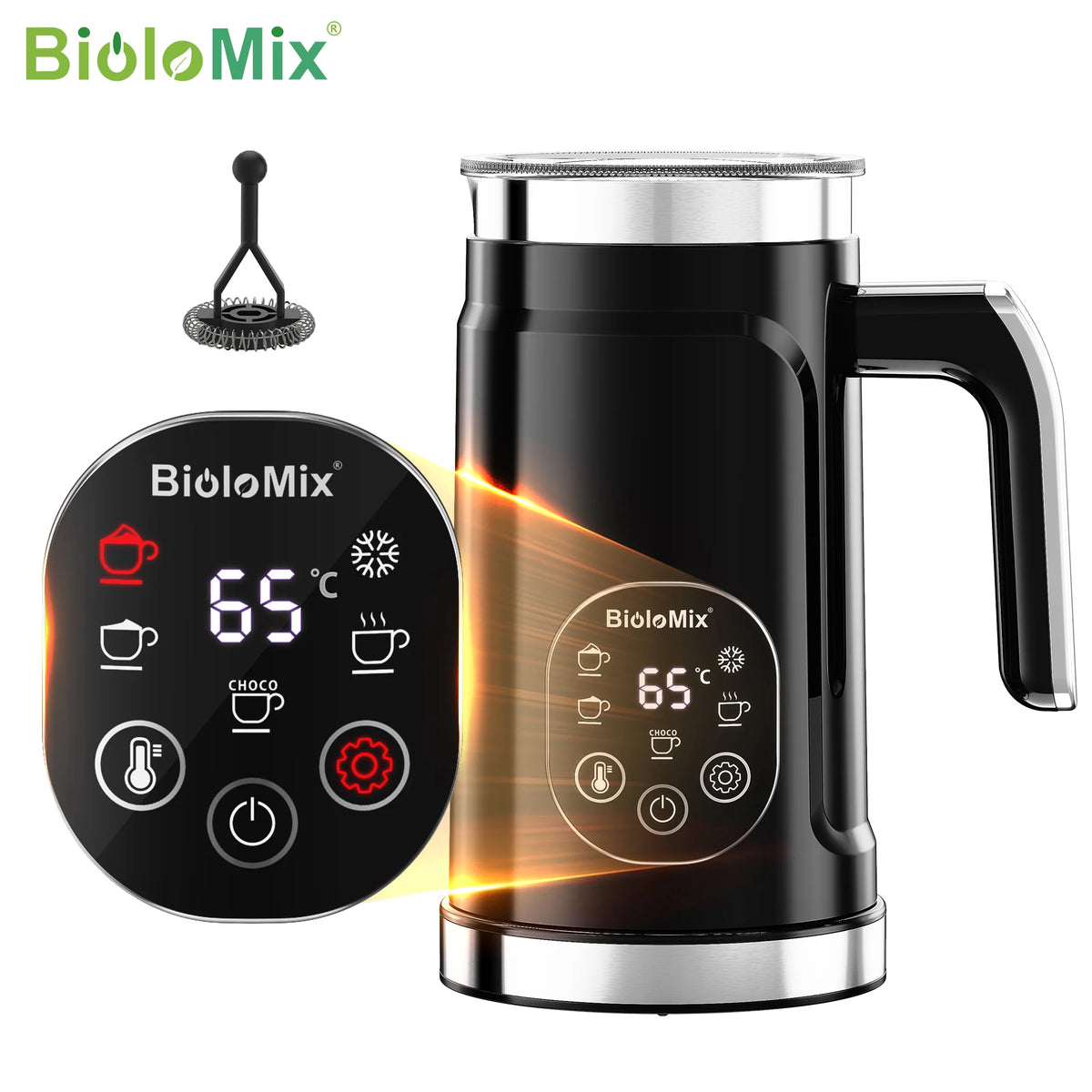 BioloMix 5-in-1 Milk Frother with LED Touch Screen