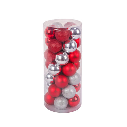 35-Piece Red & Silver Christmas Bauble Set – Shatterproof
