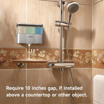 AIKE Touch-Free Triple Soap Dispenser - Wall Mounted, No Drilling - image 2