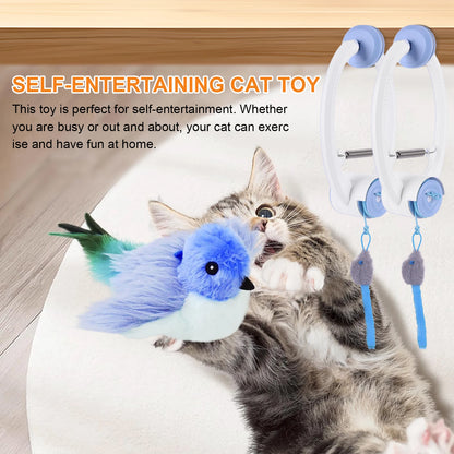 Door-Hanging Bouncing Mouse Cat Toy – 3 Catnip Mice