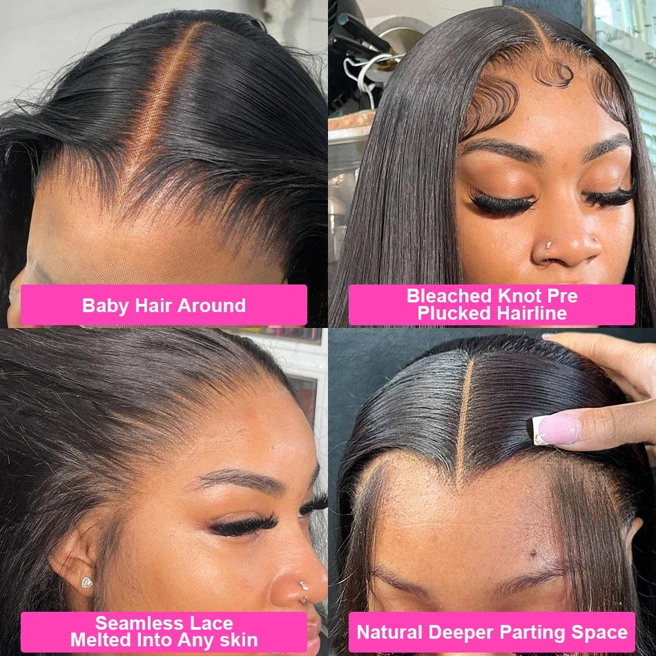 13x6 HD Lace Front Straight Human Hair Wig - image 2