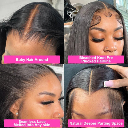 13x6 HD Lace Front Straight Human Hair Wig - image 2