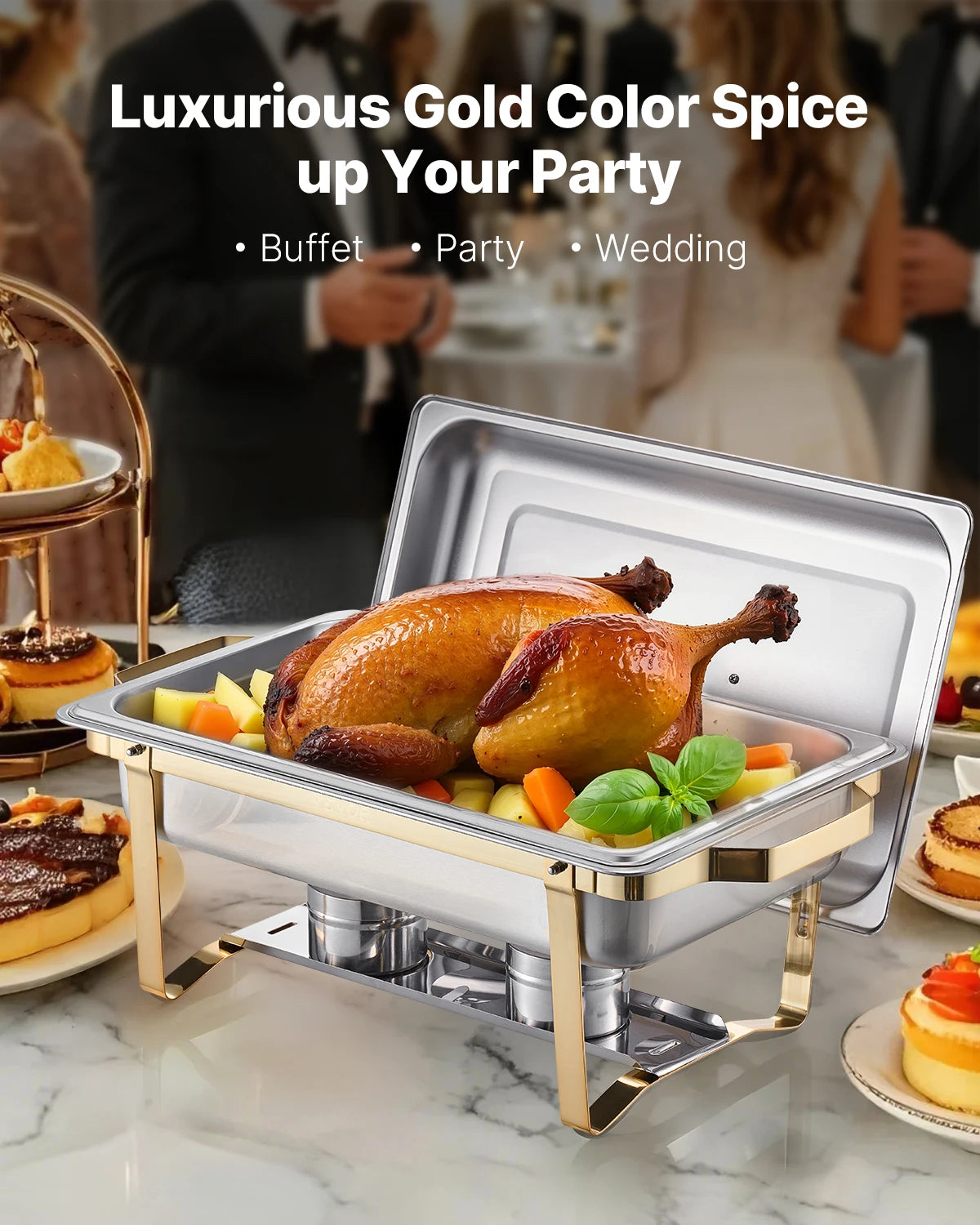 SucceBuy 8Qt 4-Pack Chafing Dish Buffet Set - image 3