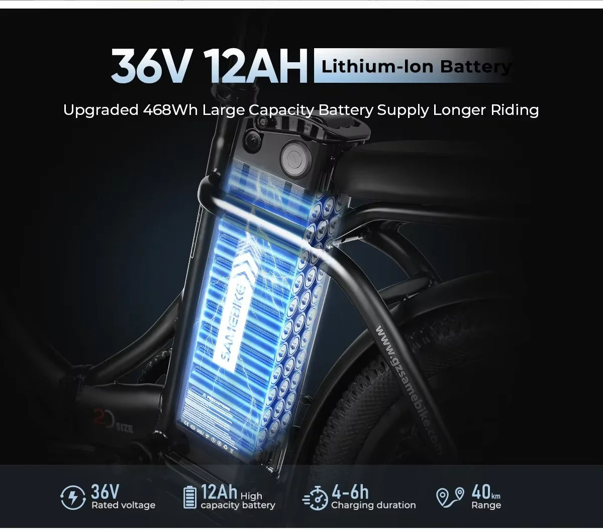 SAMEBIKE CY20 Folding Electric Bike 350W - Private Land Use - image 3