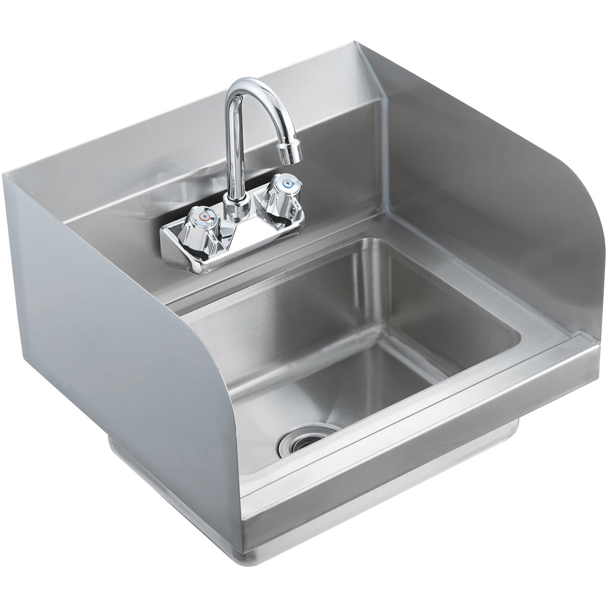 SucceBuy Stainless Steel Hand Sink with Faucet & Splash Guard