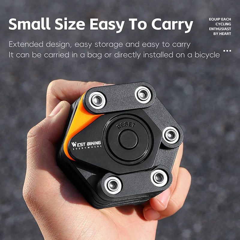 WEST BIKING Folding Combination Bike Lock - image 2