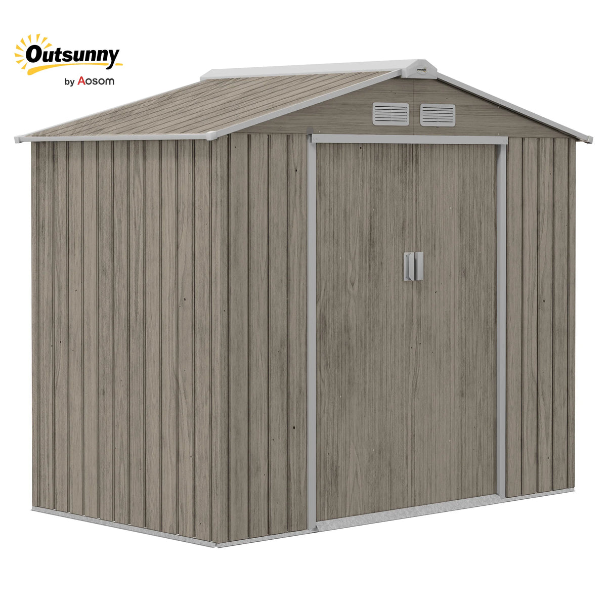 Outsunny 7 x 4ft Garden Shed with Lockable Door & Foundation Kit
