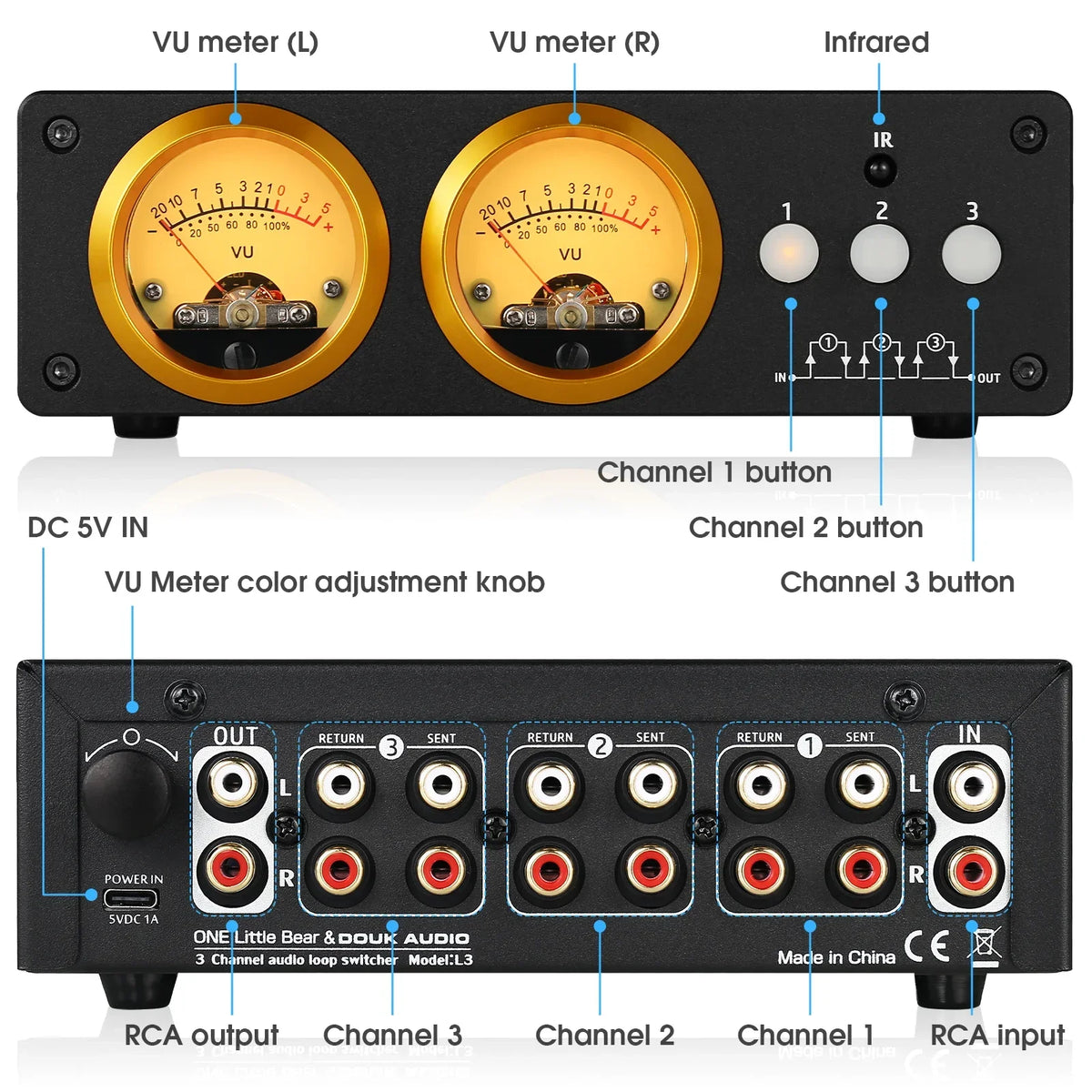 Nobsound L3 3-Way Audio Switcher Box - image 2