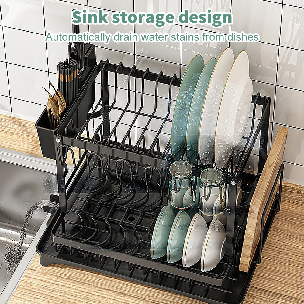 Adjustable Over-Sink Dish Drainer Rack - image 2