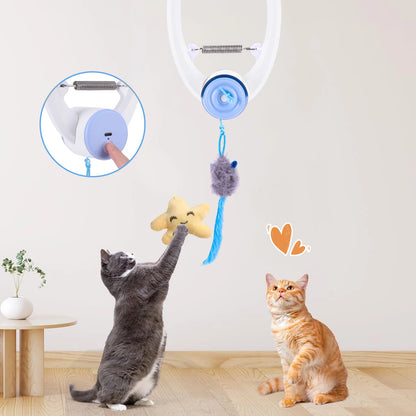Door-Hanging Bouncing Mouse Cat Toy – 3 Catnip Mice