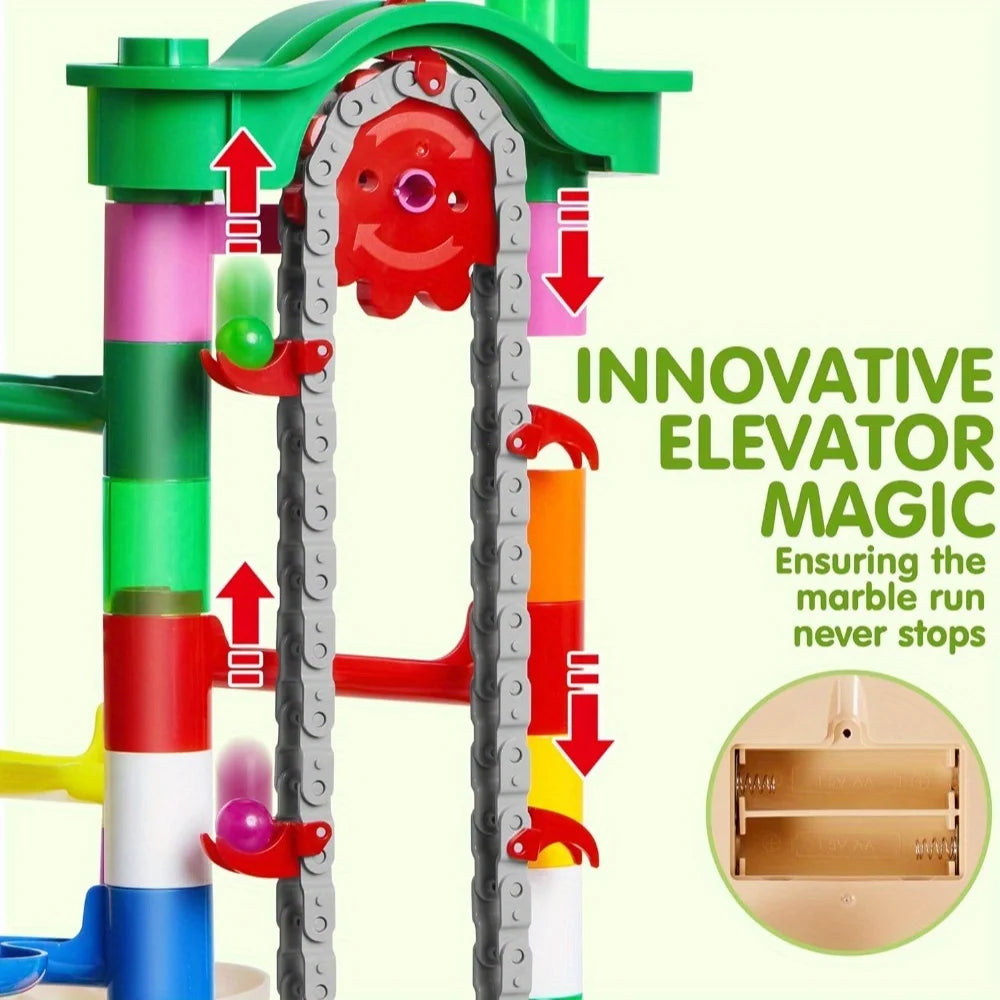 236-Piece Glowing Marble Run with Motorised Lift - image 2