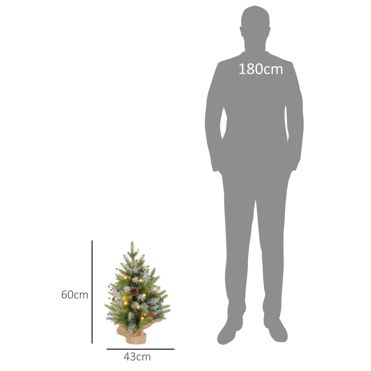 2ft Pre-Lit Tabletop Christmas Trees – Set of 2