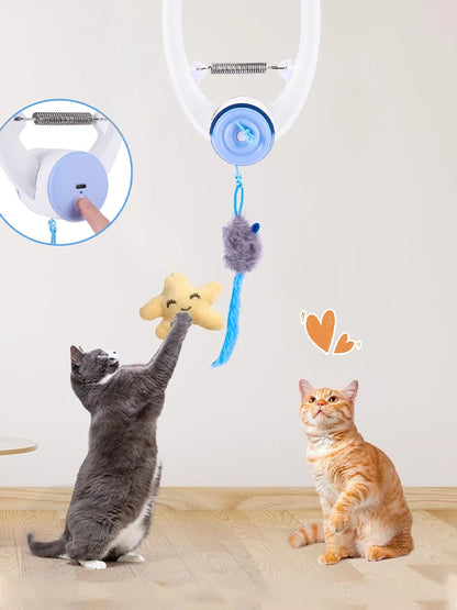 Door-Hanging Bouncing Mouse Cat Toy – 3 Catnip Mice