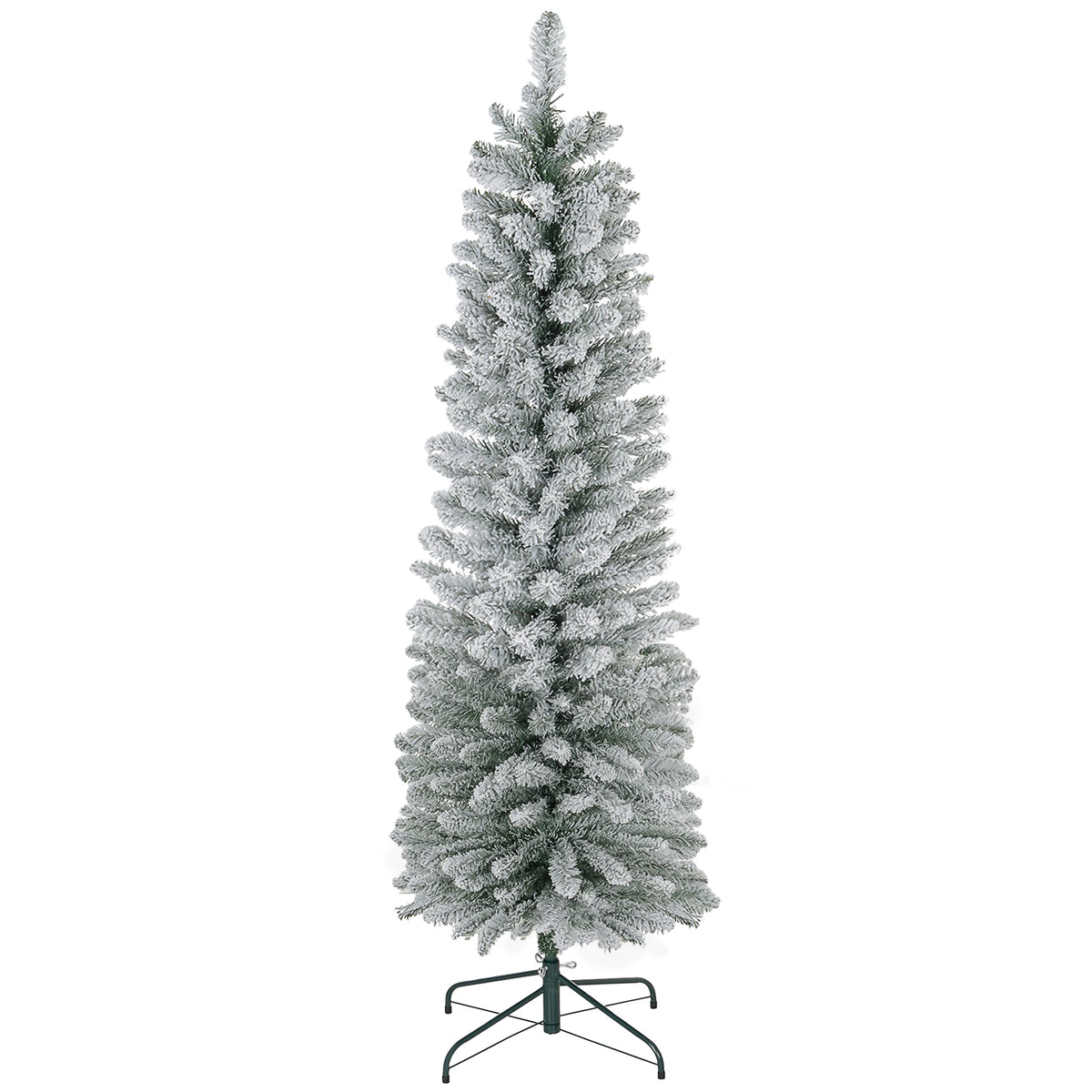6ft Slim Pencil Christmas Tree – Snow Flocked Tips
