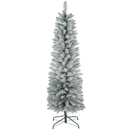 6ft Slim Pencil Christmas Tree – Snow Flocked Tips