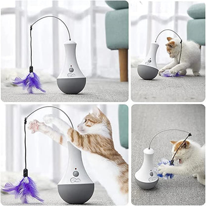 Automatic Spinning Feather Cat Toy