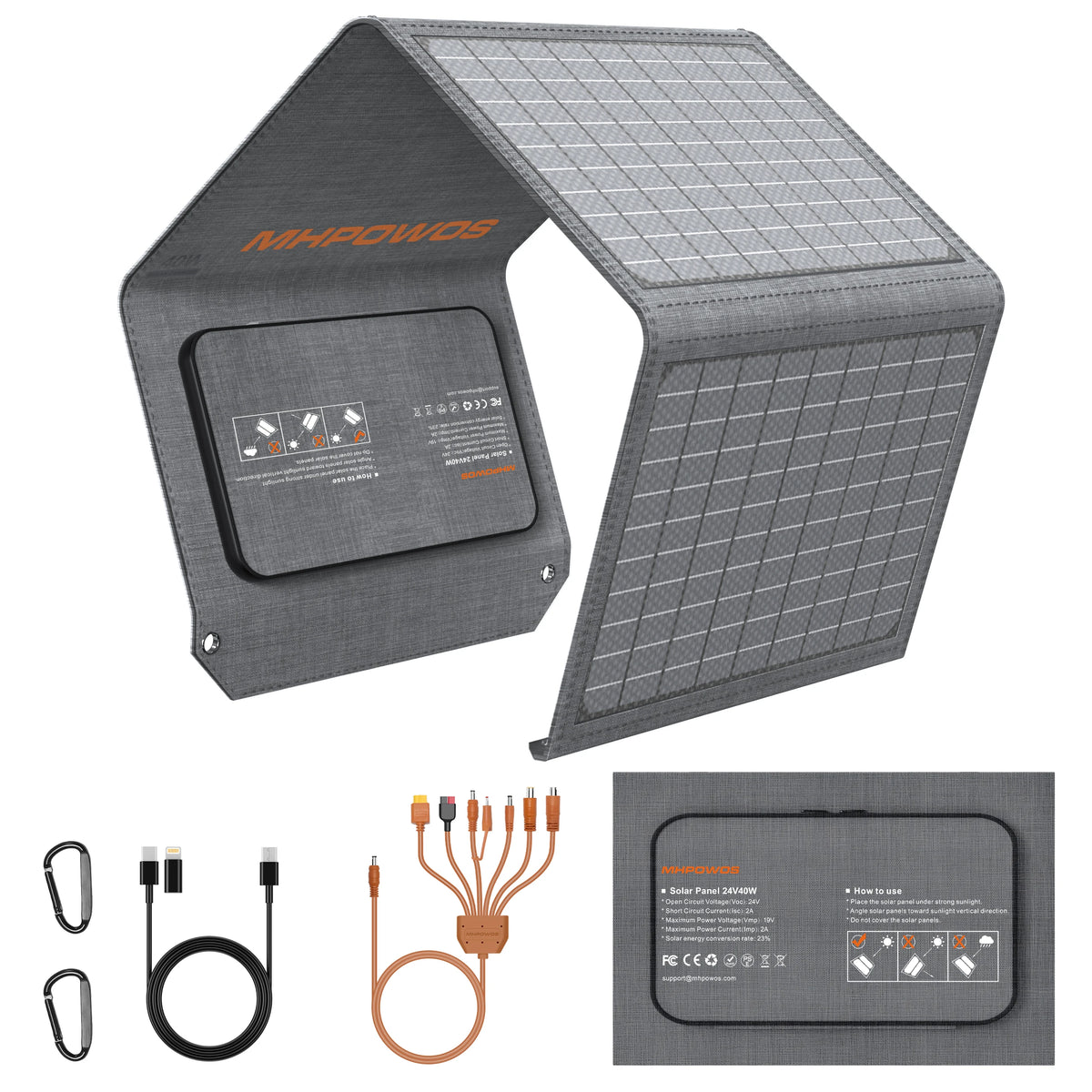 MHPOWOS 40W Foldable Solar Panel Charger