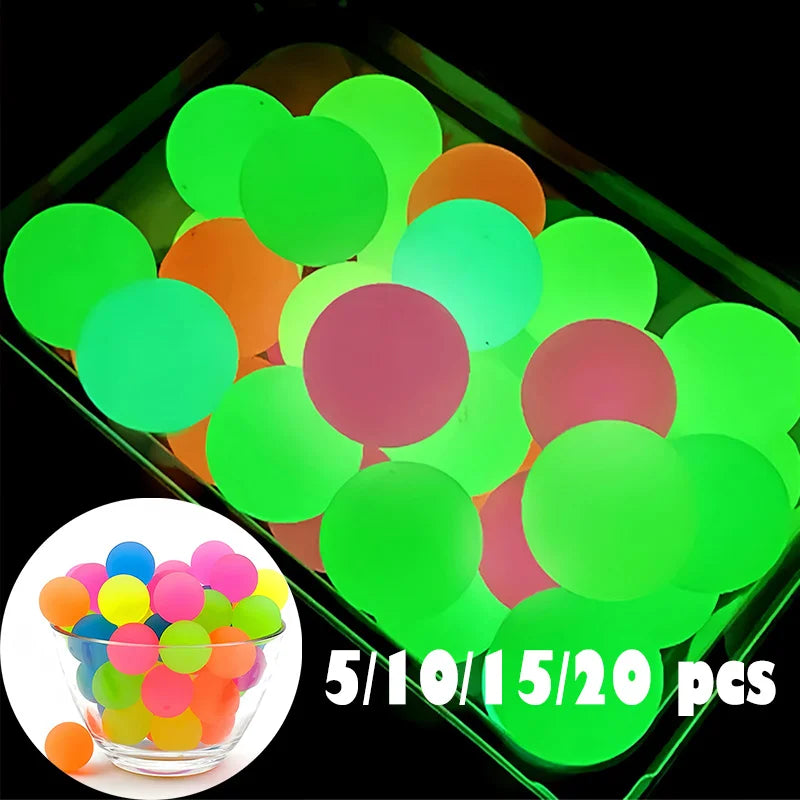 Glow in the Dark Bouncy Balls - 10 or 20 Pack