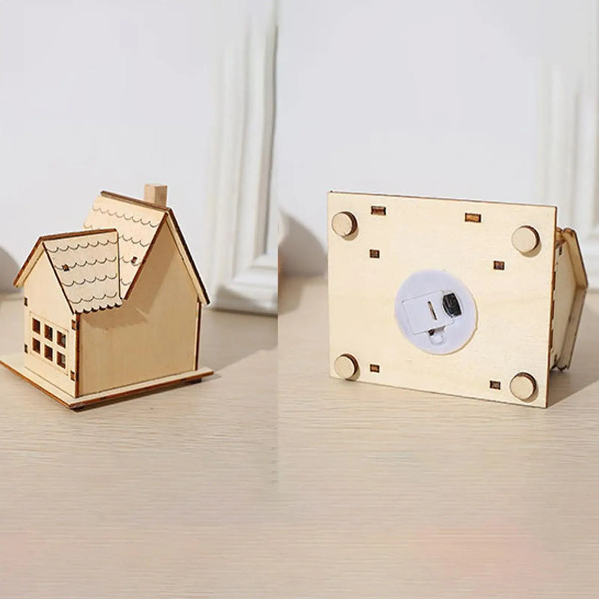 Light-Up Wooden Christmas Village Houses
