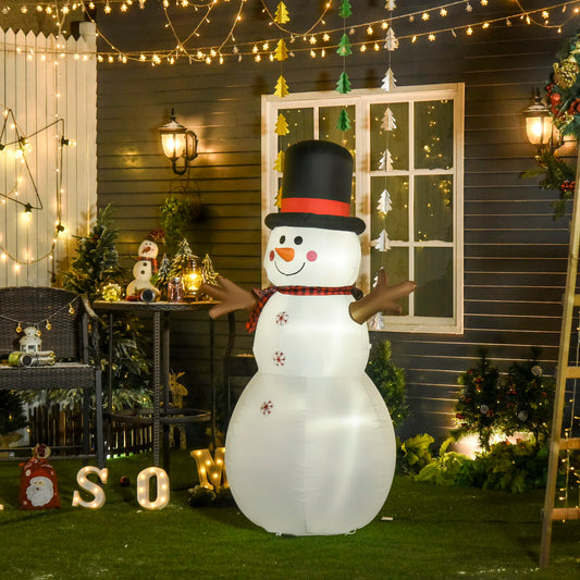6ft Giant Inflatable Snowman with LED Lights