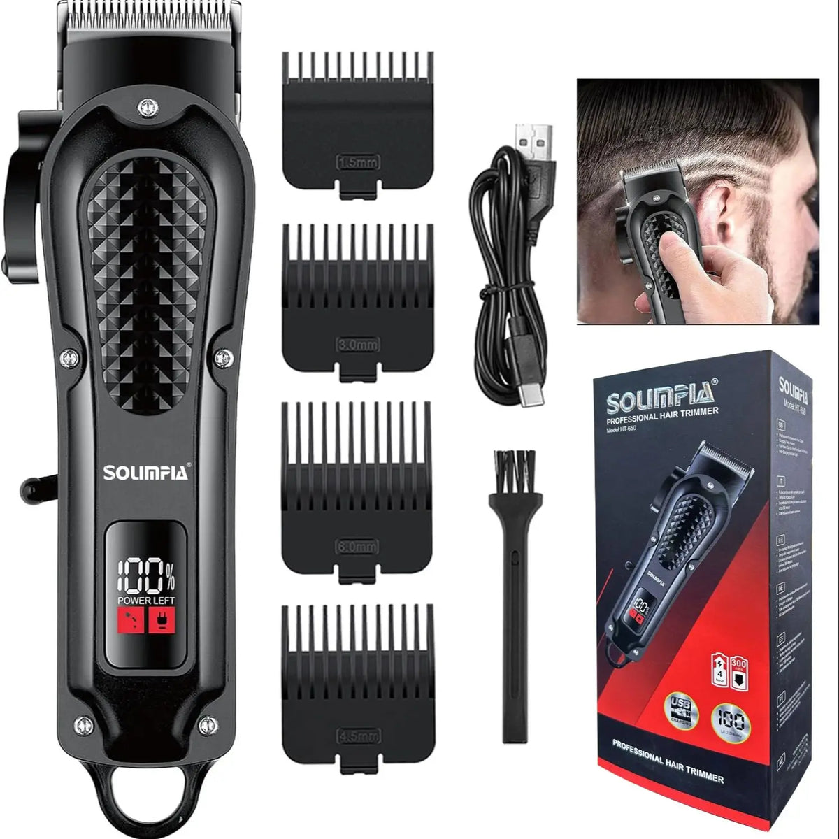 SOUMPIA Cordless Hair Clipper & Beard Trimmer for Men