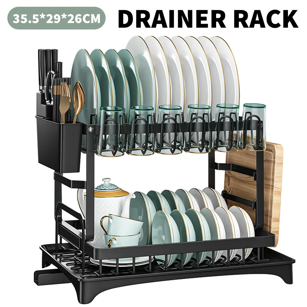 Adjustable Over-Sink Dish Drainer Rack