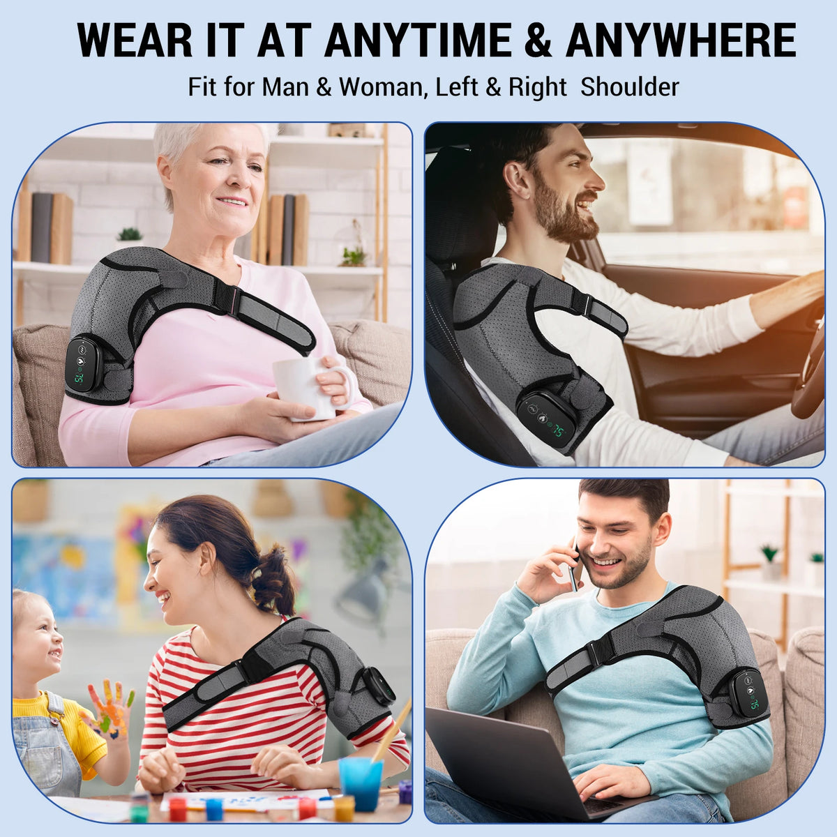Heated Shoulder Massager & Knee Brace - 2 in 1 - image 3