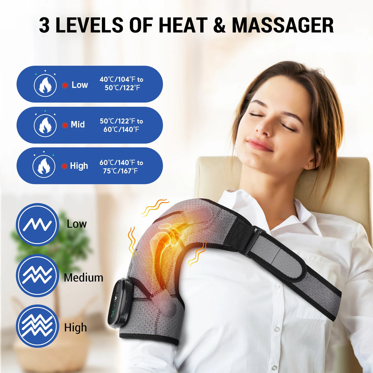 Heated Shoulder Massager & Knee Brace - 2 in 1 - image 2