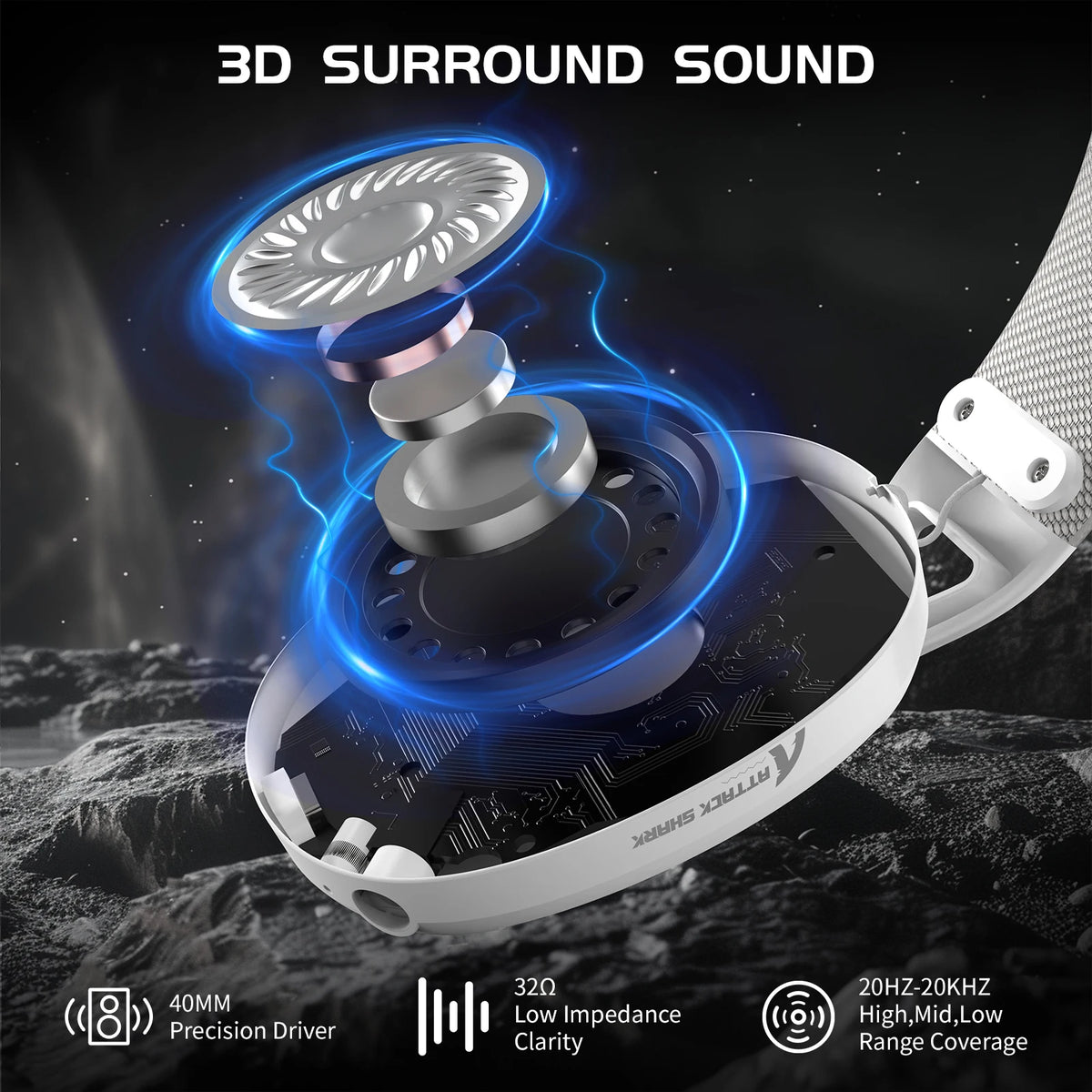 ATTACK SHARK L80 Wireless Gaming Headset - image 3