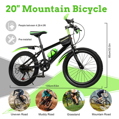 20in Kids Mountain Bike - 7 Speed, Dual Disc Brakes