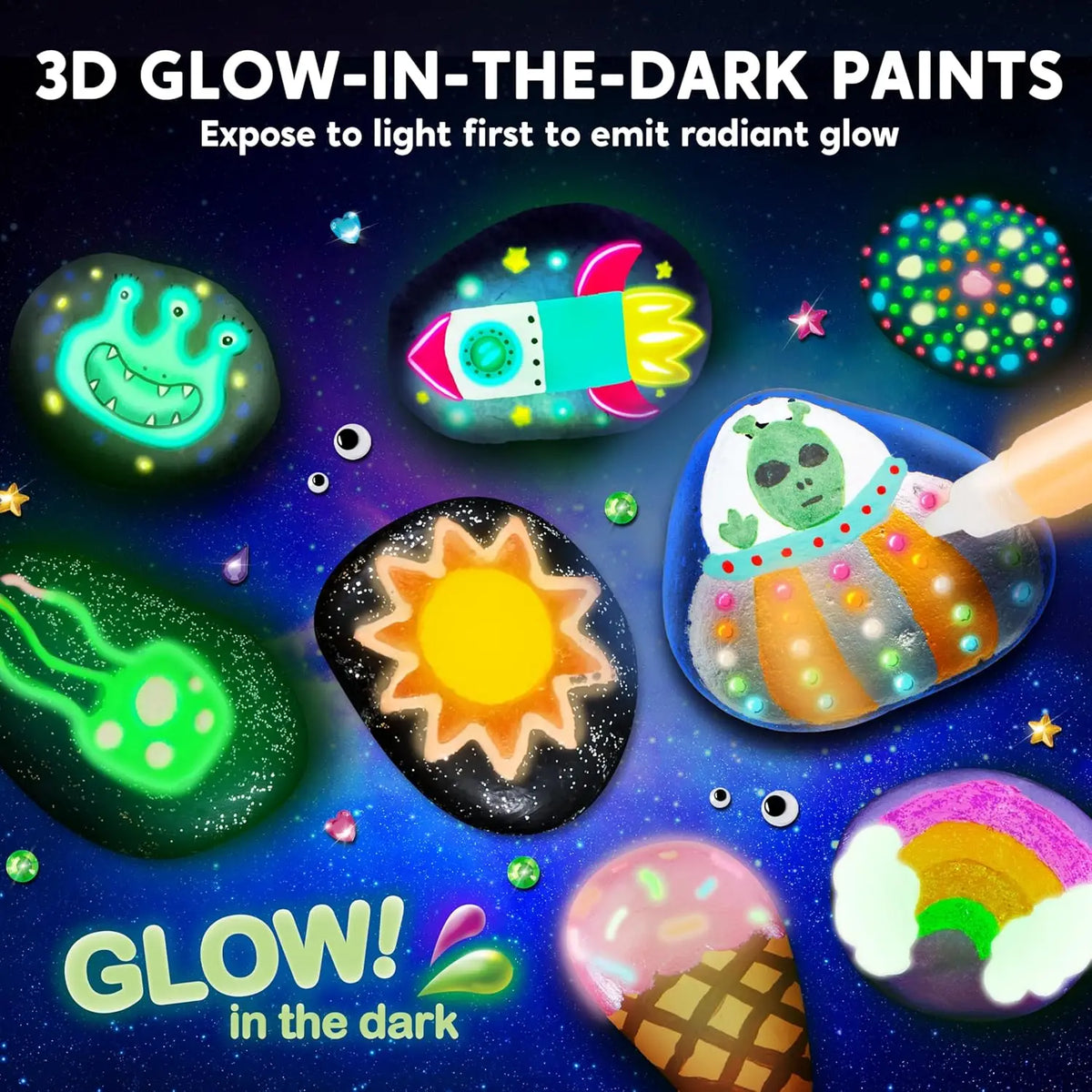 Glow in the Dark Rock Painting Kit for Kids - image 2